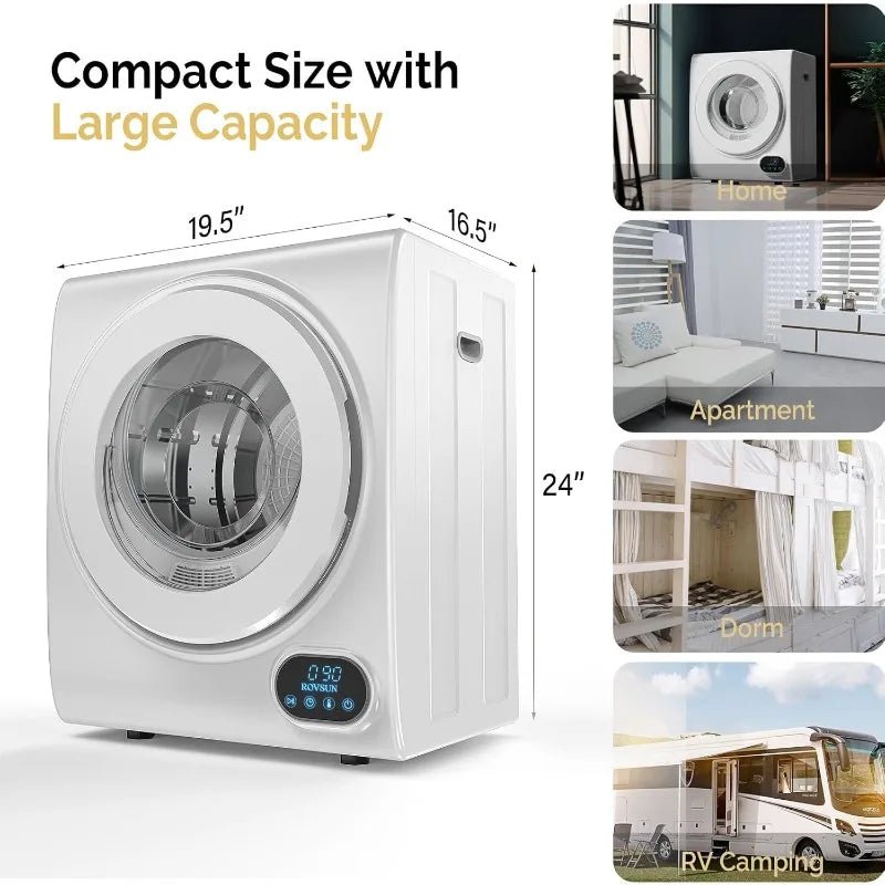 ROVSUN Portable Clothes Dryer, 110V 850W High End Front Load Laundry Tumble Dryer, 1.5 cu.ft Electric Dryer - Ai - TechWorld