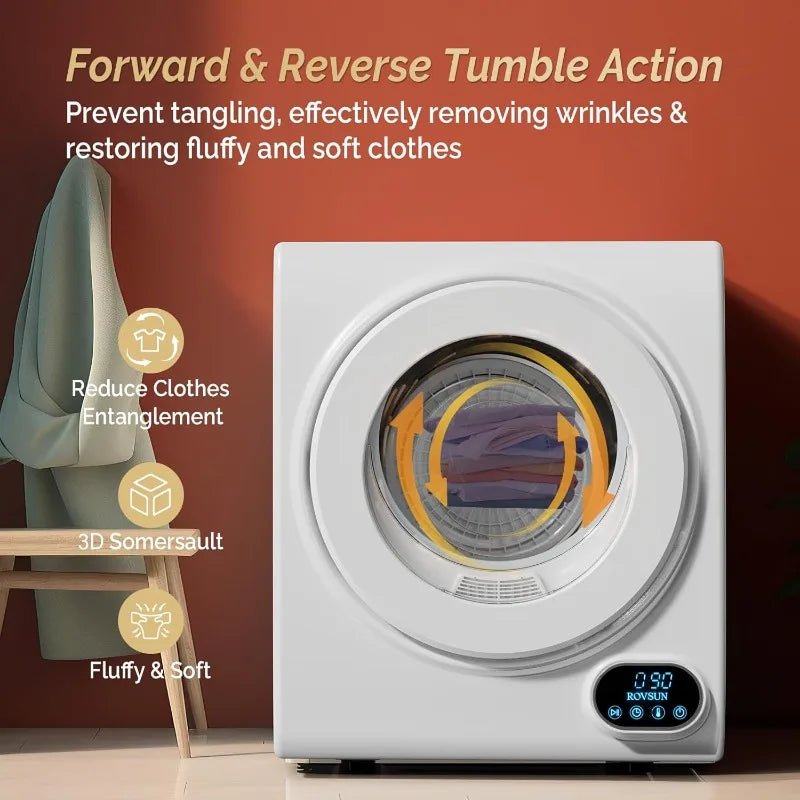 ROVSUN Portable Clothes Dryer, 110V 850W High End Front Load Laundry Tumble Dryer, 1.5 cu.ft Electric Dryer - Ai - TechWorld