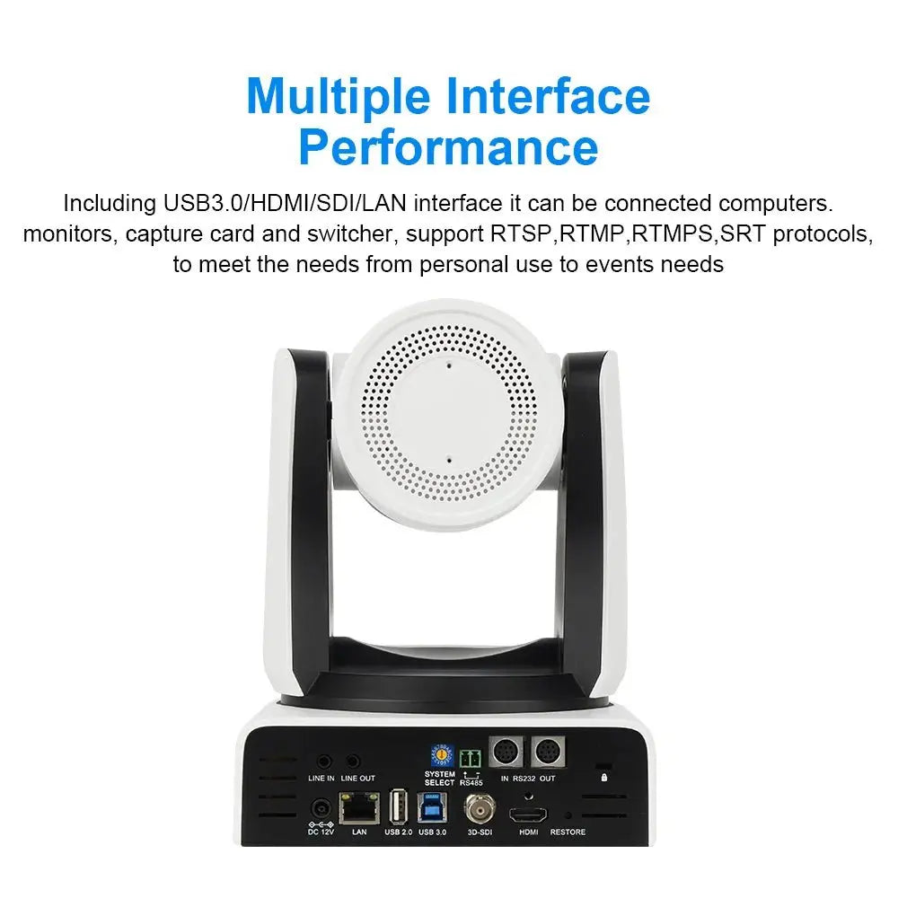 Runpu 4K NDI Camera 60FPS 30X Optical Zoom AI Auto Tracking PTZ Conference Camera with PoE HDMI SDI USB for Live Streaming OBS - Ai - TechWorld