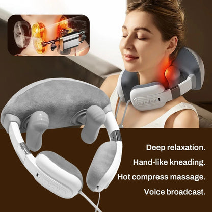 Simulated Finger Massage Multifunctional Massager, Adjustable in Multiple Gears, Fully Wrapped Shoulder and Neck Massage Shawl, Constant Temperature Heating + Stereo Kneading, Straight Muscle Strain Ai-TechWorld