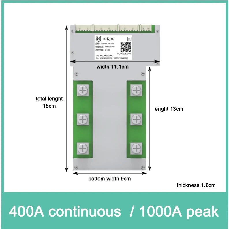 Smart 20S ~ 30S ANT BMS Lifepo4 li-ion LTO Battery Protection Board 220A 400A 170A 420A Bluetooth Phone 24S 26S 28S 84V 96V 126V Ai-TechWorld