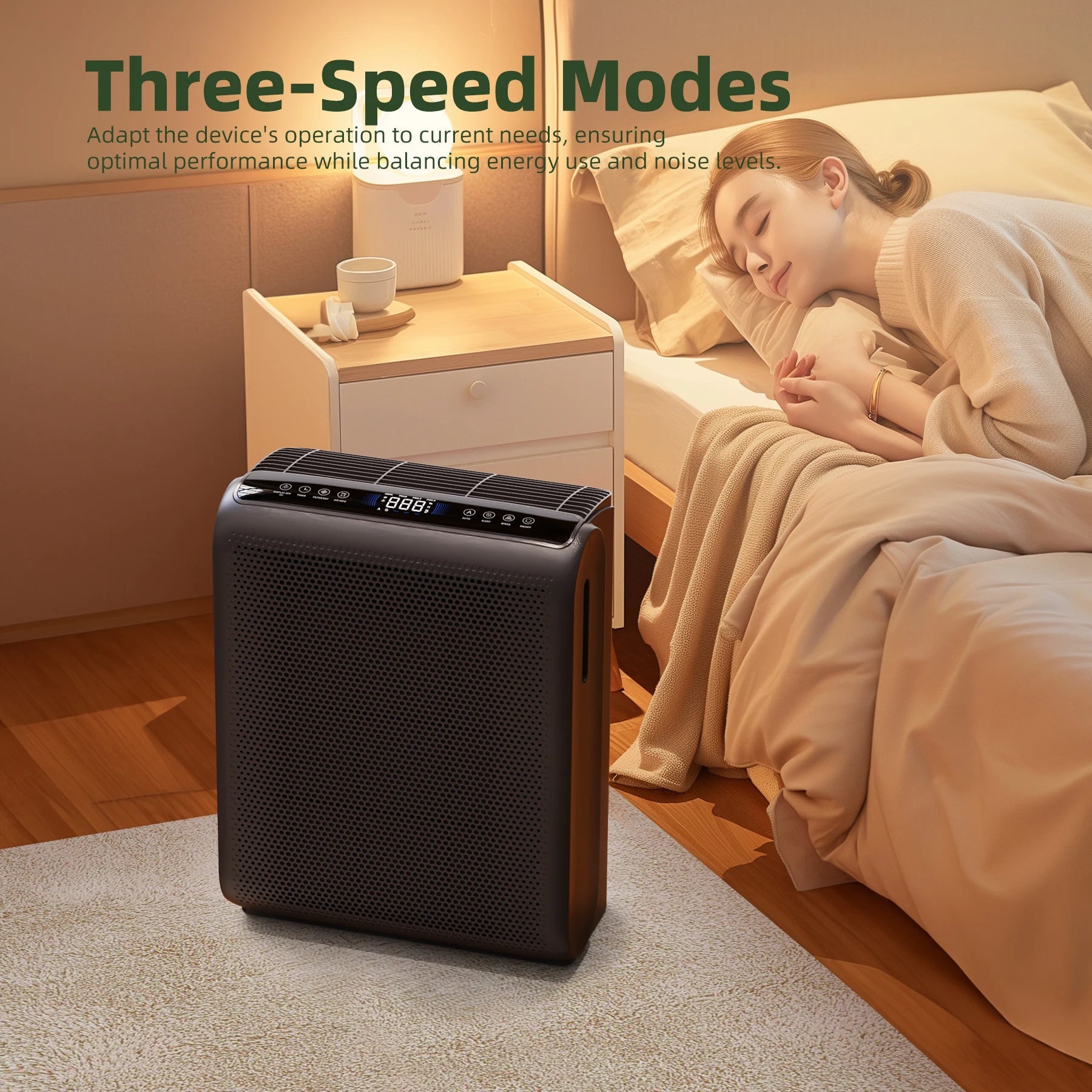 Smart Air Purifier – Touch Control, Auto Mode, Odor & Allergen Removal - Ai - TechWorld