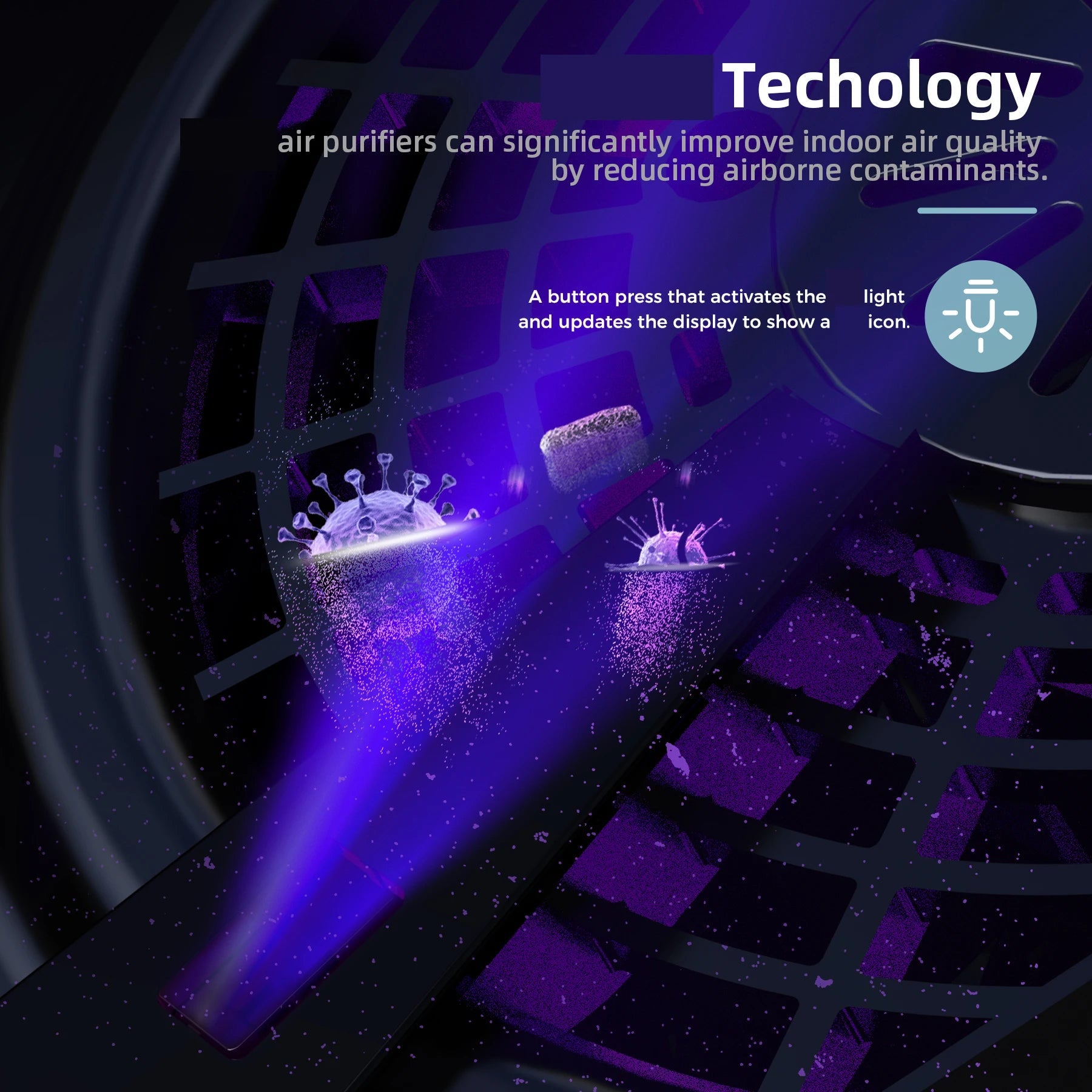 Smart Air Purifier – Touch Control, Auto Mode, Odor & Allergen Removal - Ai - TechWorld