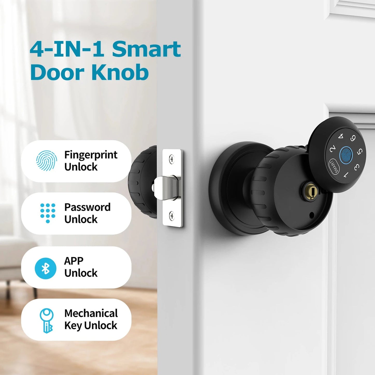 Smart Fingerprint Door Lock – 4-in-1 Keyless Entry with App, Passcode & Key Unlock ai-techworld