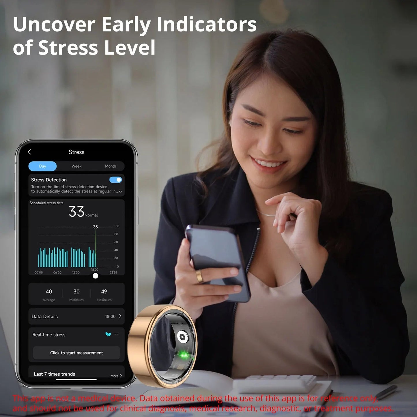 Smart Fitness Tracker Ring - Battery Life, 39 Days, Health Monitor, Waterproof - Ai - TechWorld
