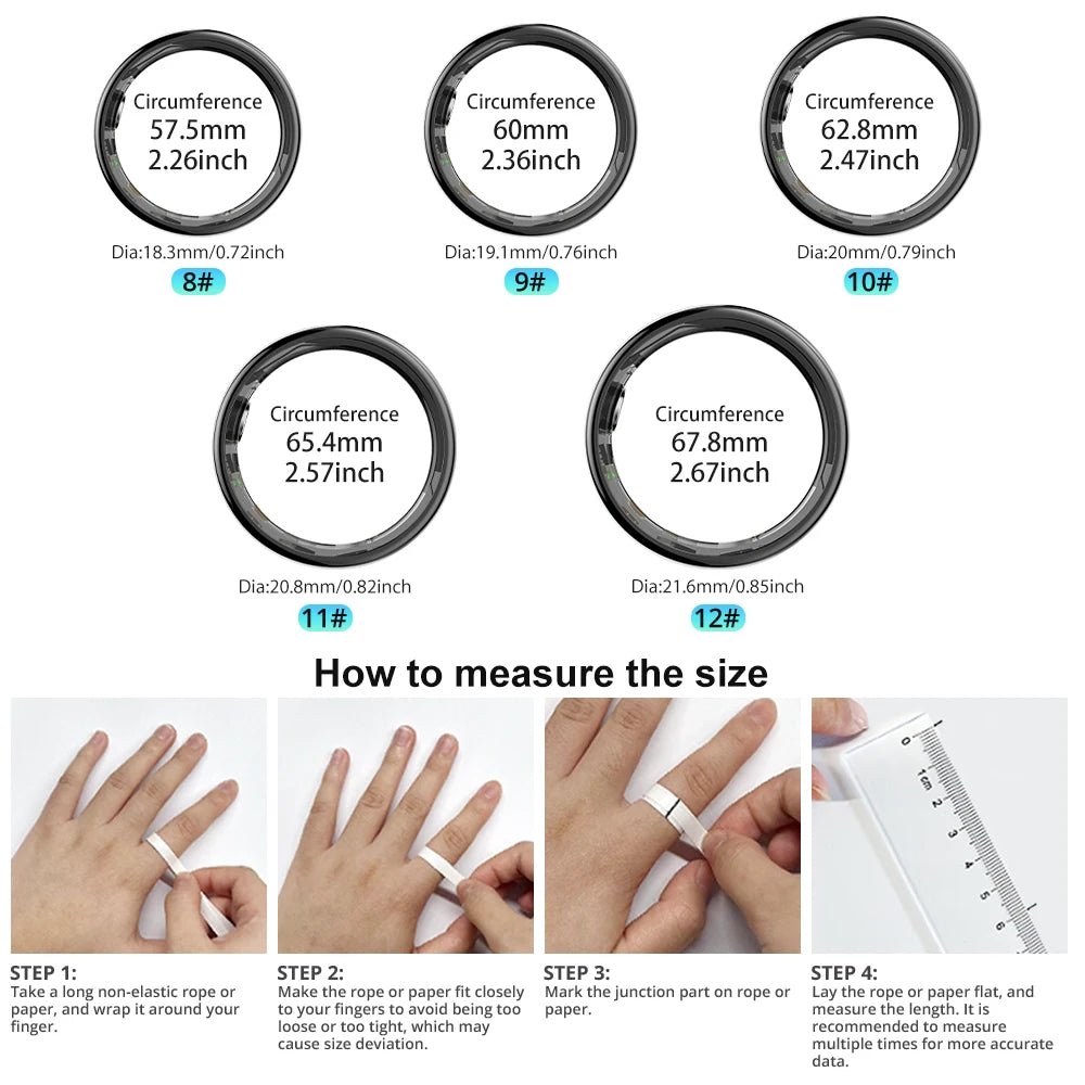 Smart Fitness Tracker Ring - Battery Life, 39 Days, Health Monitor, Waterproof - Ai - TechWorld
