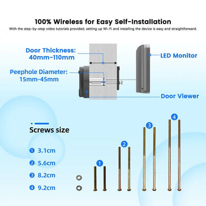 Smart Life Tuya 1080P WiFi Door Bell with camera - Alexa - Google - Ai - TechWorld