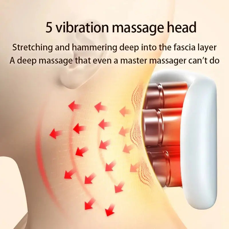 Smart Neck Massage Instrument Portable Shoulder Neck Massage Cervical Vertebra Health Care Vibrator Heating Compress Massage - Ai - TechWorld