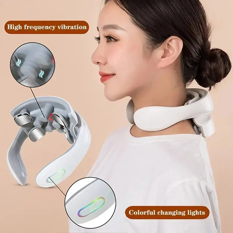 Smart Neck Massage Instrument Portable Shoulder Neck Massage Cervical Vertebra Health Care Vibrator Heating Compress Massage - Ai - TechWorld