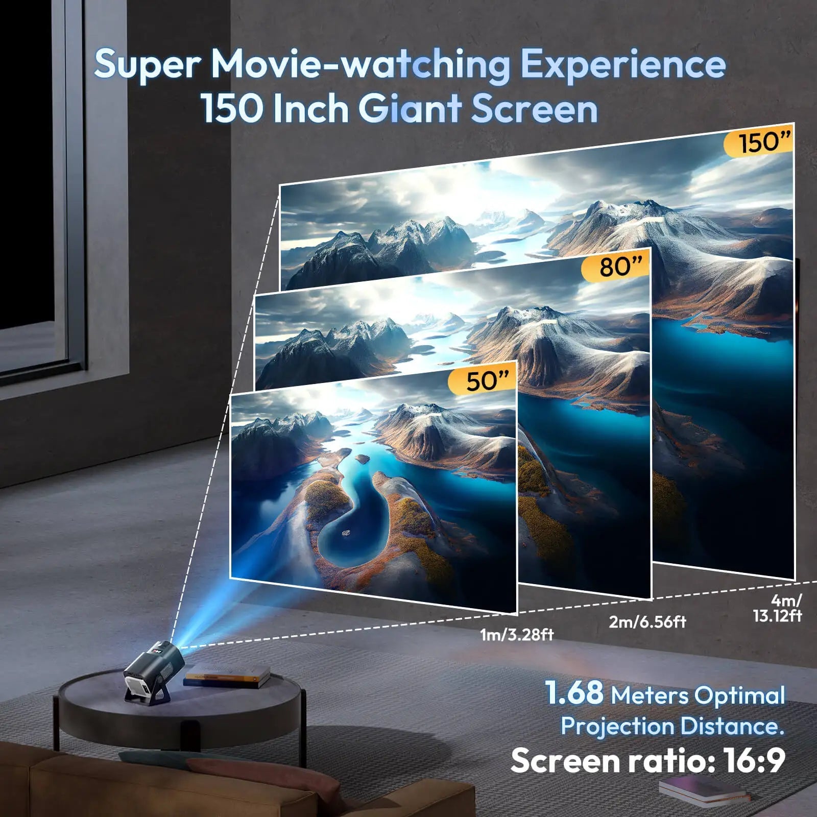 Smart Projector with Android 11, Auto Keystone, 4K Support, Portable Home Theater - Ai - TechWorld