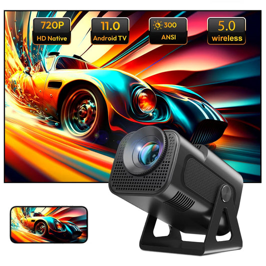 Smart Projector with Android 11, Auto Keystone, 4K Support, Portable Home Theater - Ai - TechWorld
