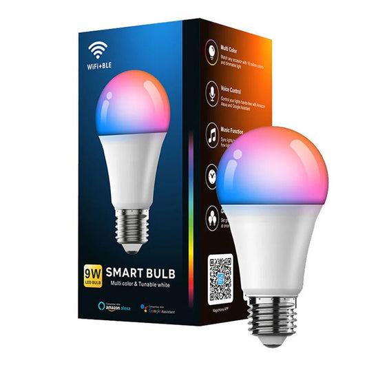 Smart WiFi Bulb – E27 9W Voice - Control Color Changing Light - Ai - TechWorld