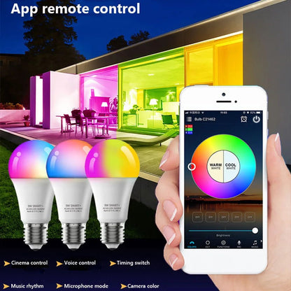 Smart WiFi Bulb – E27 9W Voice - Control Color Changing Light - Ai - TechWorld