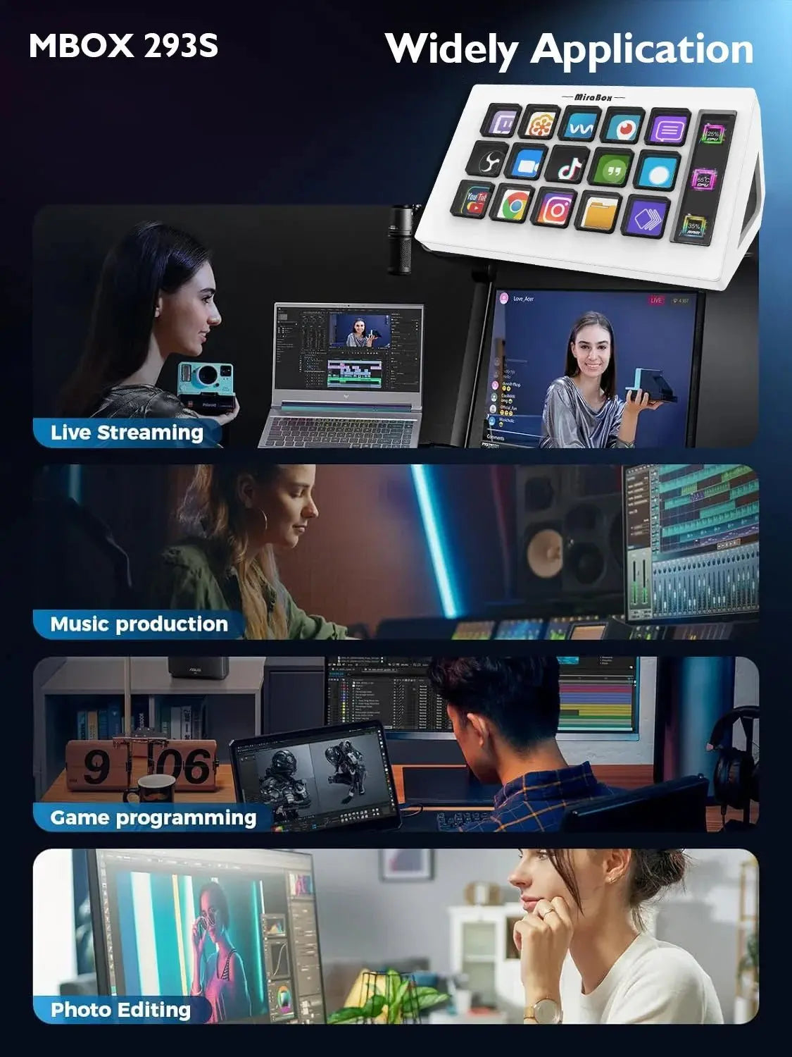 Stream Dock Mini Visual Keyboard 15Keys StreamDeck LCD Button Live Content Creation Controller Custom Button For Win/MacOS Gifts - Ai - TechWorld