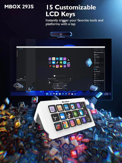 Stream Dock Mini Visual Keyboard 15Keys StreamDeck LCD Button Live Content Creation Controller Custom Button For Win/MacOS Gifts - Ai - TechWorld