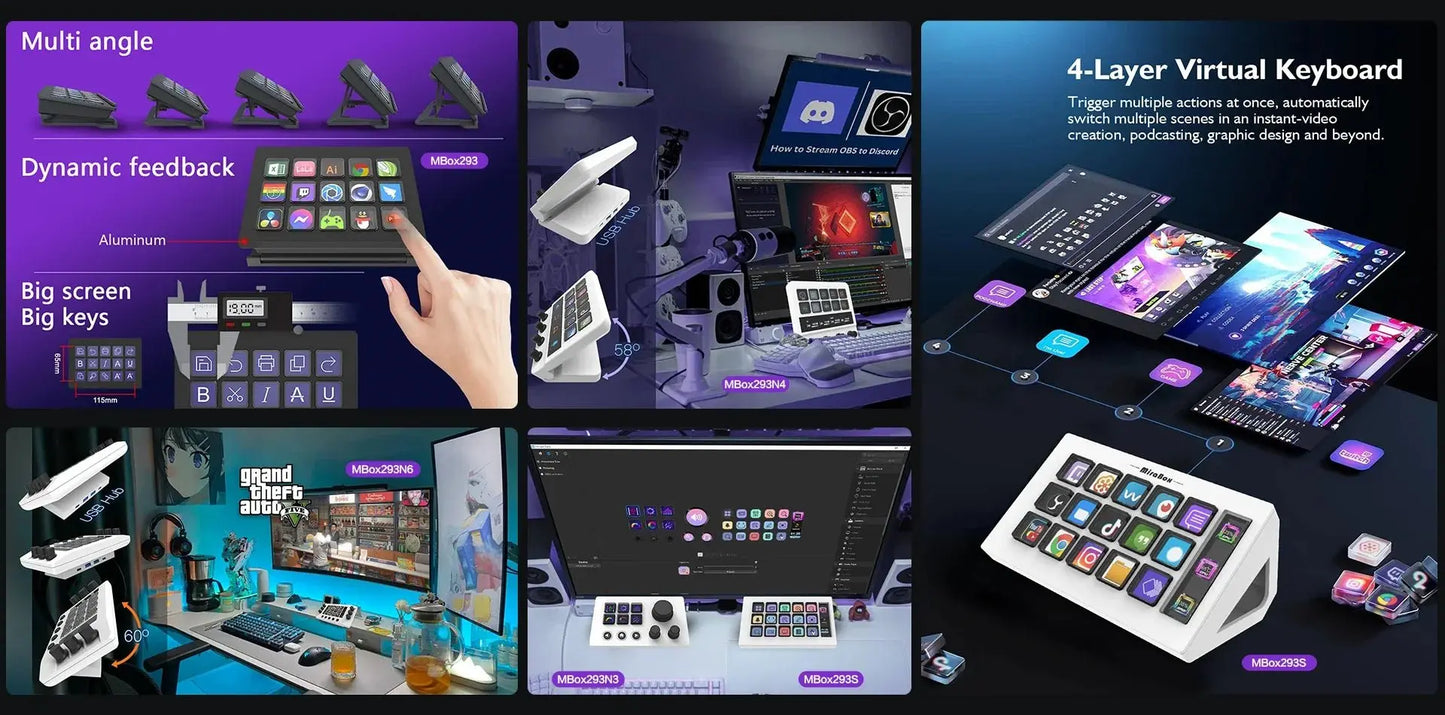 Stream Dock Mini Visual Keyboard 15Keys StreamDeck LCD Button Live Content Creation Controller Custom Button For Win/MacOS Gifts - Ai - TechWorld