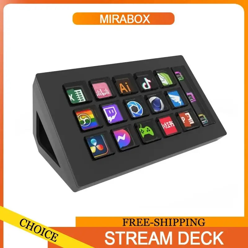 Stream Dock Mini Visual Keyboard 15Keys StreamDeck LCD Button Live Content Creation Controller Custom Button For Win/MacOS Gifts - Ai - TechWorld
