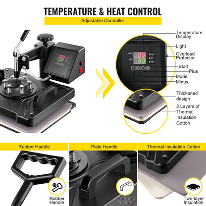 Ultimate 8-in-1 Heat Press Combo with Sublimation Printer for Mug & T-Shirt Printing Ai-TechWorld