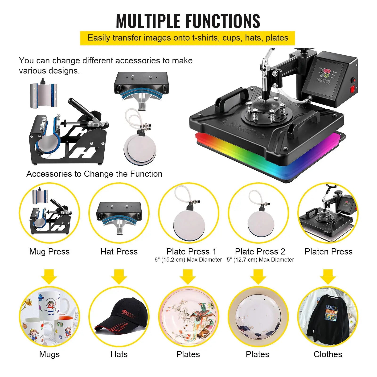 Ultimate 8-in-1 Heat Press Combo with Sublimation Printer for Mug & T-Shirt Printing Ai-TechWorld