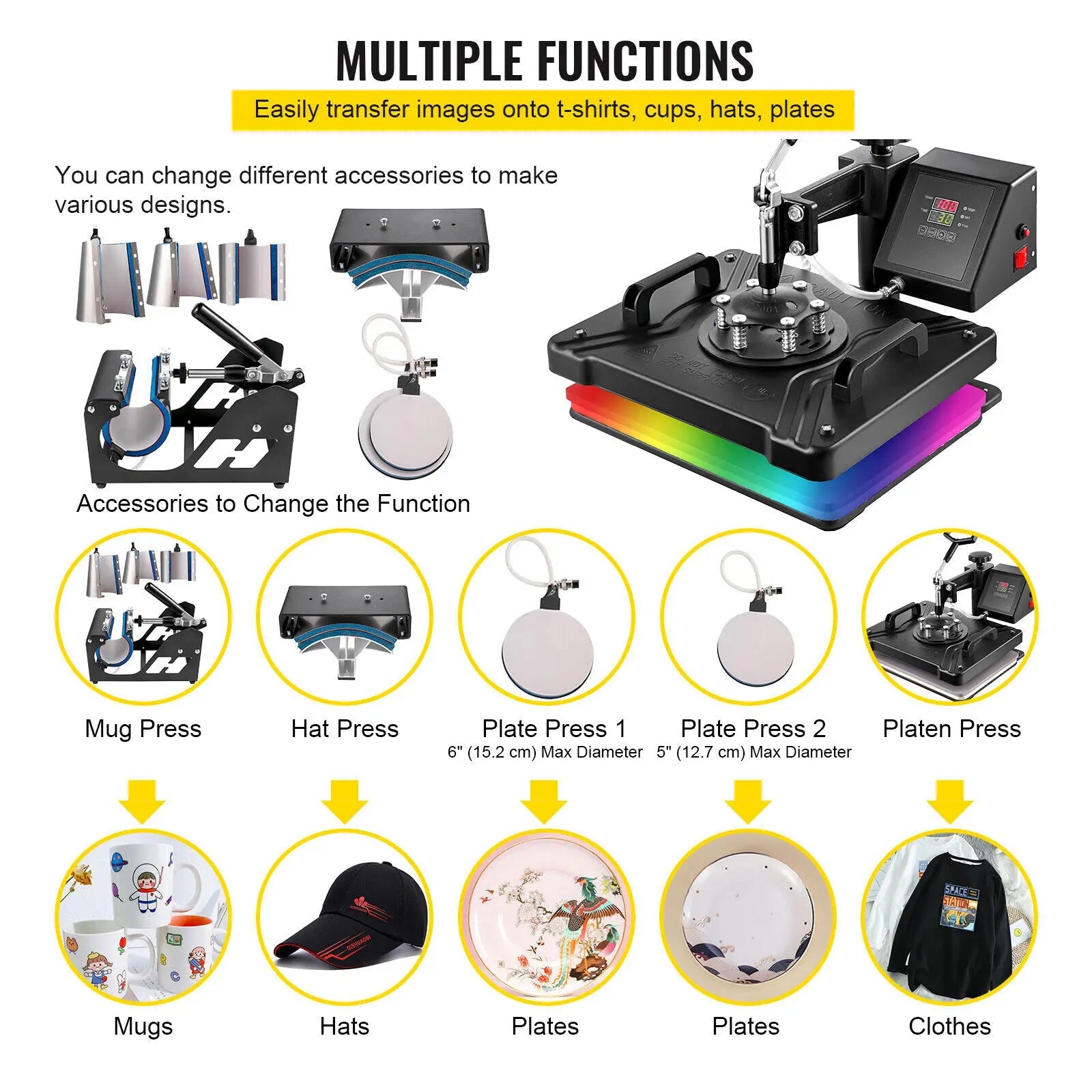 Ultimate 8-in-1 Heat Press Combo with Sublimation Printer for Mug & T-Shirt Printing Ai-TechWorld