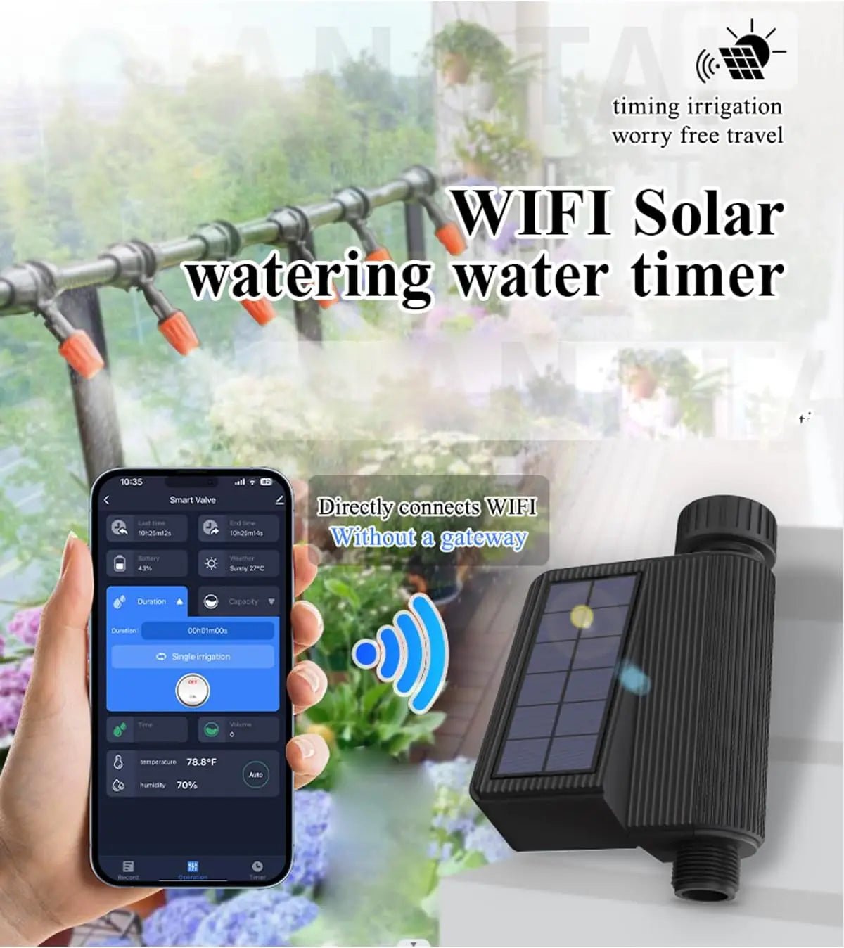 Tuya Smart WiFi Solar - Powered Watering Timer with Flow Meter – Drip Irrigation Controller - Ai - TechWorld