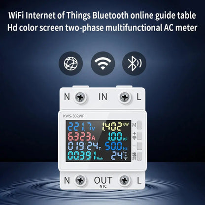 Tuya WiFi Smart Power Meter Over Under Voltage Protector Switch Current Voltage Monitor Relay Value Settable Circuit Breaker - Ai - TechWorld