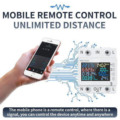 Tuya WiFi Smart Power Meter Over Under Voltage Protector Switch Current Voltage Monitor Relay Value Settable Circuit Breaker Ai-TechWorld