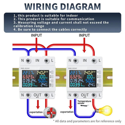 Tuya WiFi Smart Power Meter Over Under Voltage Protector Switch Current Voltage Monitor Relay Value Settable Circuit Breaker - Ai - TechWorld