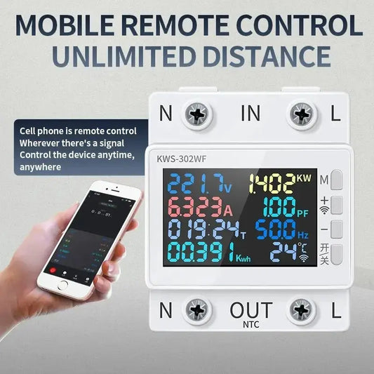 Tuya WiFi Smart Power Meter Over Under Voltage Protector Switch Current Voltage Monitor Relay Value Settable Circuit Breaker - Ai - TechWorld