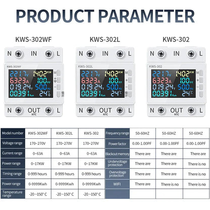 Tuya WiFi Smart Power Meter Over Under Voltage Protector Switch Current Voltage Monitor Relay Value Settable Circuit Breaker Ai-TechWorld