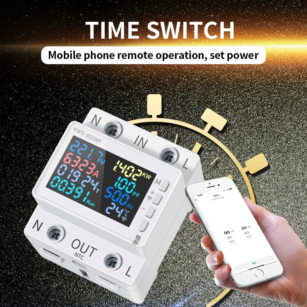 Tuya WiFi Smart Power Meter Over Under Voltage Protector Switch Current Voltage Monitor Relay Value Settable Circuit Breaker Ai-TechWorld