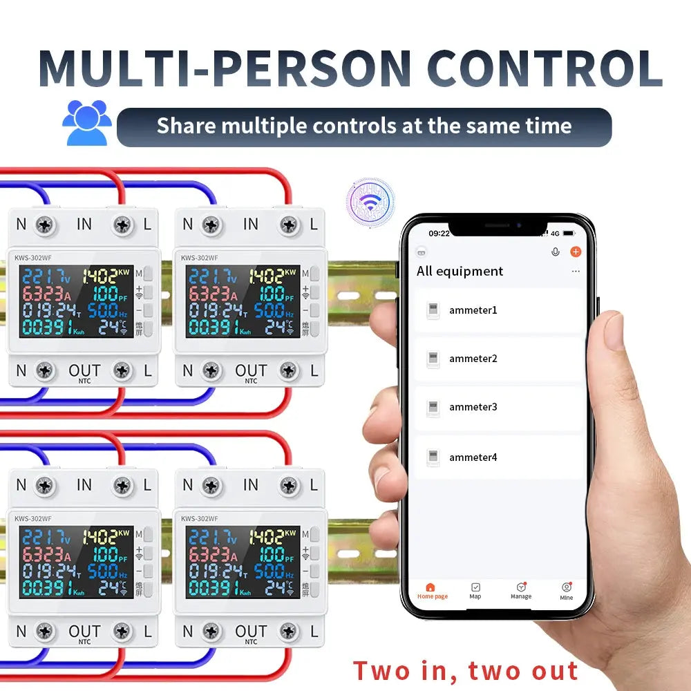 Tuya WiFi Smart Power Meter Over Under Voltage Protector Switch Current Voltage Monitor Relay Value Settable Circuit Breaker Ai-TechWorld