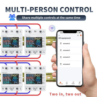Tuya WiFi Smart Power Meter Over Under Voltage Protector Switch Current Voltage Monitor Relay Value Settable Circuit Breaker Ai-TechWorld