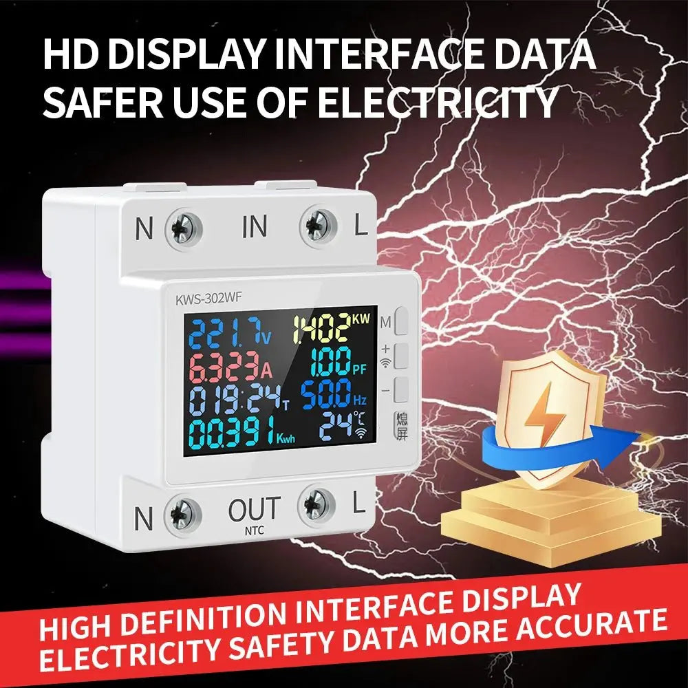 Tuya WiFi Smart Power Meter Over Under Voltage Protector Switch Current Voltage Monitor Relay Value Settable Circuit Breaker - Ai - TechWorld