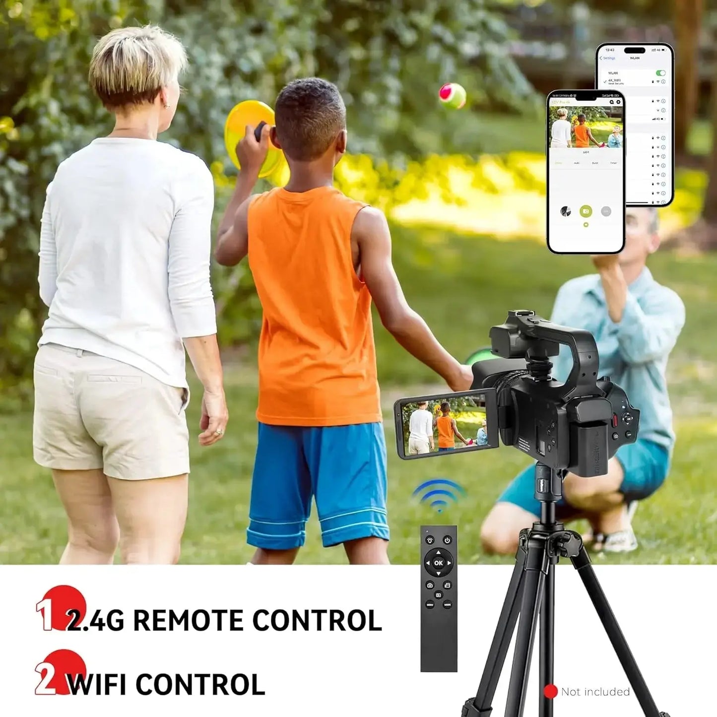UHD 4k Video Camera Camcorder with 18X Digital Zoom,64MP Digital Camera Recorder,4.0 - inch Rotating Touchscreen,64GB SD Card,Micr - Ai - TechWorld