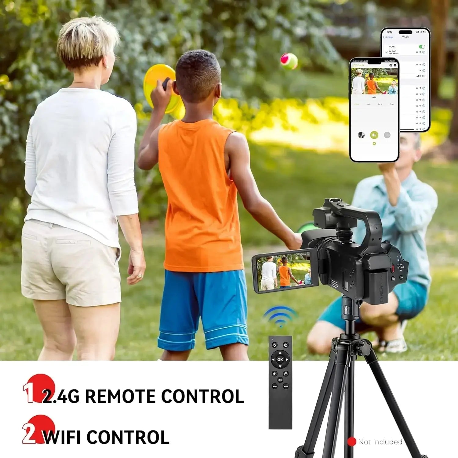 UHD 4k Video Camera Camcorder with 18X Digital Zoom,64MP Digital Camera Recorder,4.0 - inch Rotating Touchscreen,64GB SD Card,Micr - Ai - TechWorld
