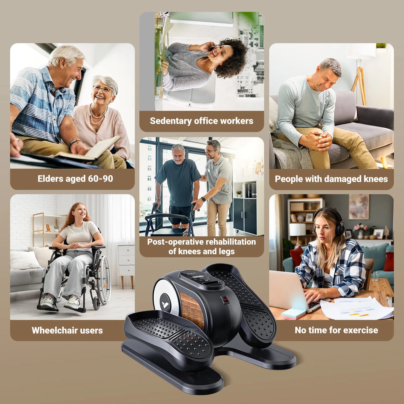 Under Desk Elliptical Machine Home Ellipse Leg Exerciser ai-techworld