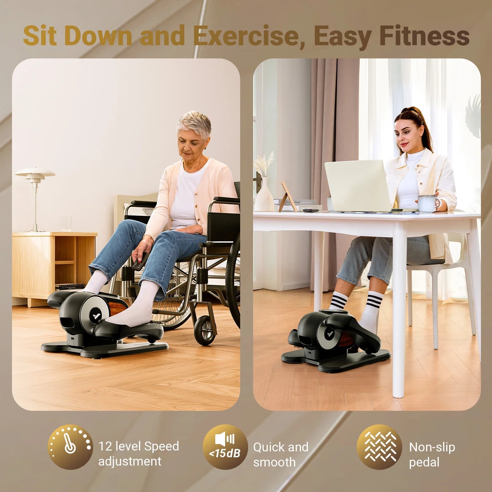 Under Desk Elliptical Machine Home Ellipse Leg Exerciser ai-techworld