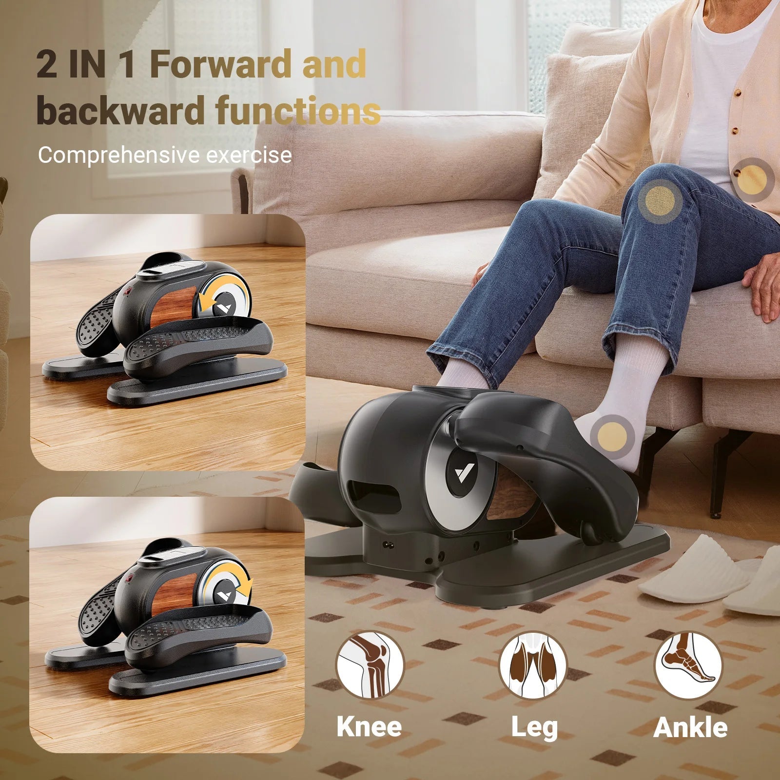 Under Desk Elliptical Machine Home Ellipse Leg Exerciser ai-techworld