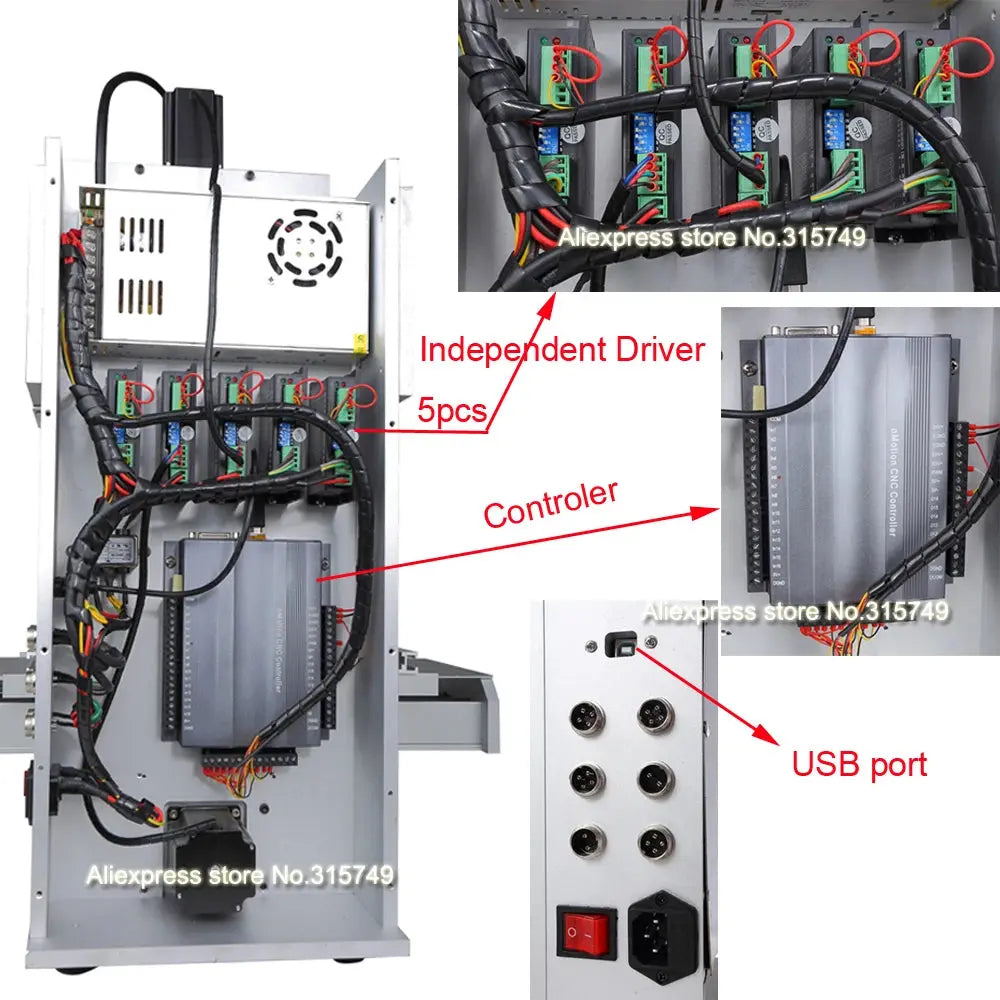US Stock 5-Axis CNC Router machine CNC 6040 2.2KW CNC milling carving engraving machine CNC factory directly sell Ai-TechWorld