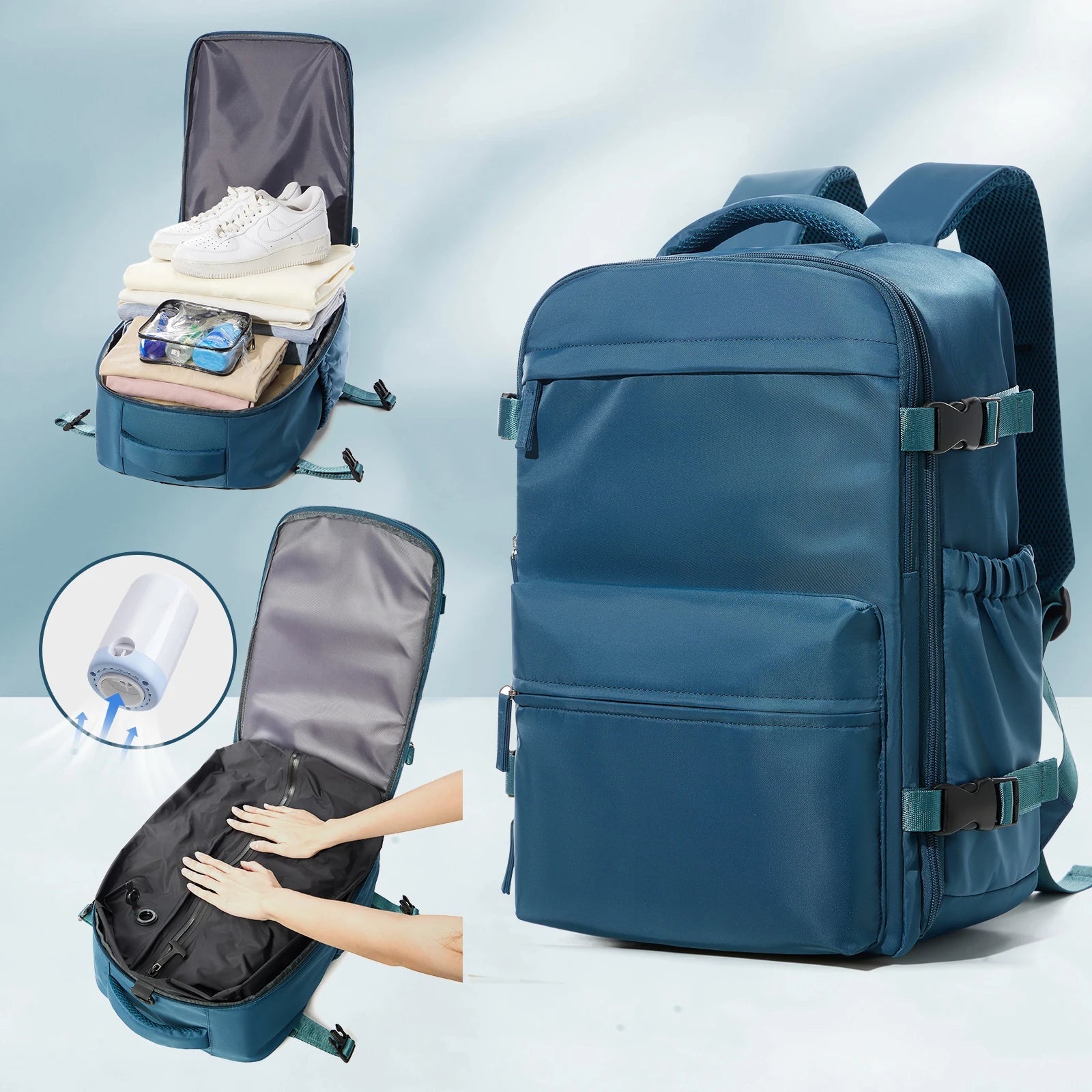 Vacuum Backpack Travel Bag for Men Large Capacity Backpack Business Laptop Backpack Women Men Expandable Backpack School Bag Ai-TechWorld