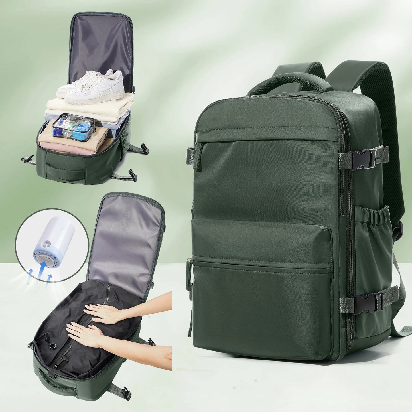 Vacuum Backpack Travel Bag for Men Large Capacity Backpack Business Laptop Backpack Women Men Expandable Backpack School Bag Ai-TechWorld