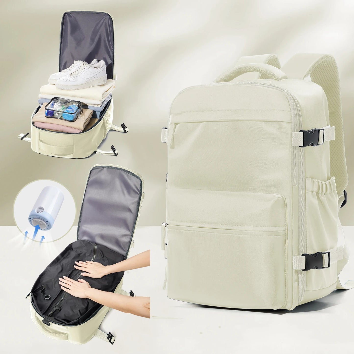 Vacuum Backpack Travel Bag for Men Large Capacity Backpack Business Laptop Backpack Women Men Expandable Backpack School Bag Ai-TechWorld
