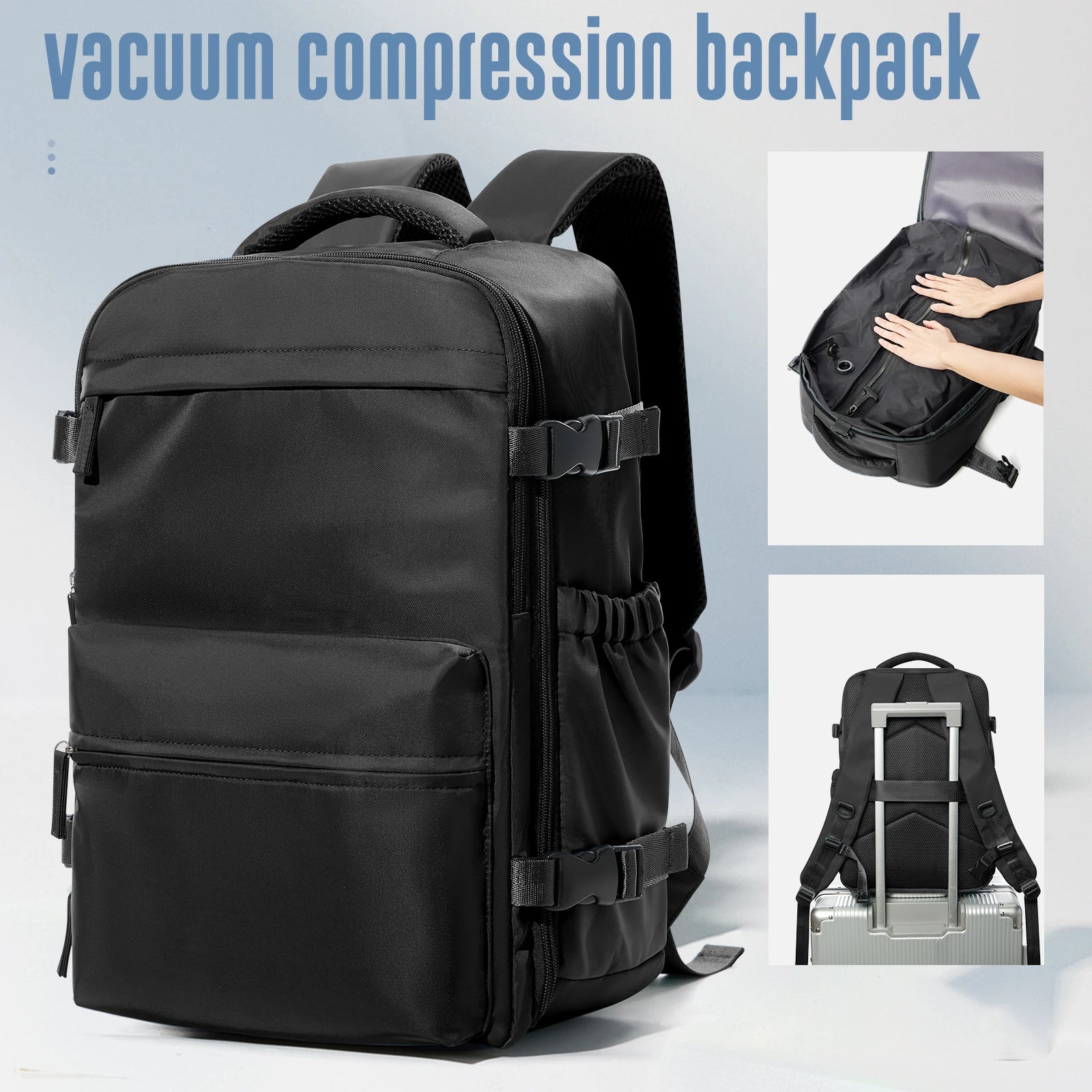 Vacuum Backpack Travel Bag for Men Large Capacity Backpack Business Laptop Backpack Women Men Expandable Backpack School Bag Ai-TechWorld