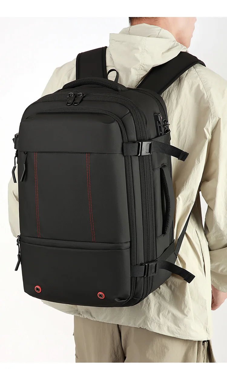 Vacuum Compression Mens Backpack Expandable Large Capacity Multi functional Laptop Bag Short Trip Travel Hiking Pack - Ai - TechWorld