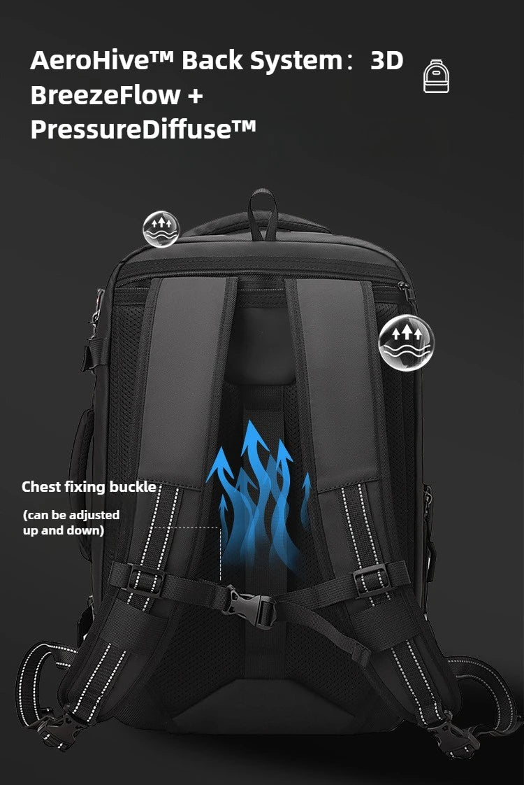 Vacuum Compression Mens Backpack Expandable Large Capacity Multi functional Laptop Bag Short Trip Travel Hiking Pack - Ai - TechWorld