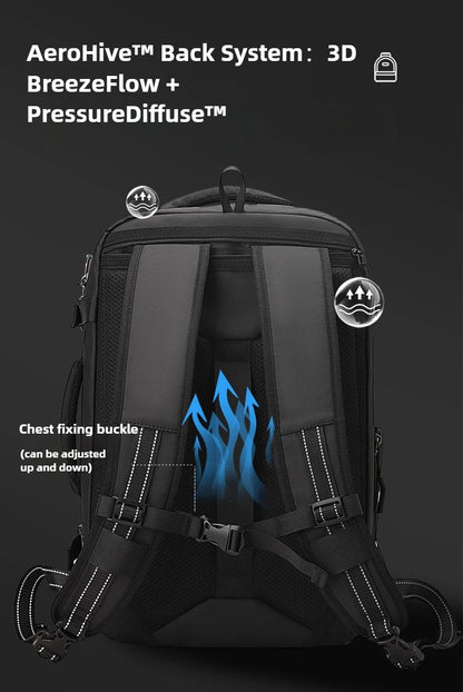 Vacuum Compression Mens Backpack Expandable Large Capacity Multi functional Laptop Bag Short Trip Travel Hiking Pack - Ai - TechWorld