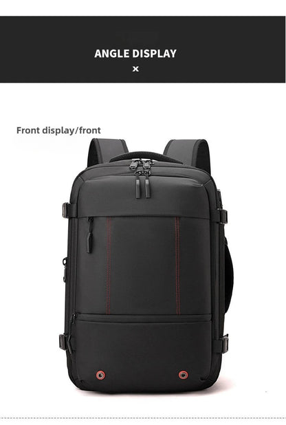 Vacuum Compression Mens Backpack Expandable Large Capacity Multi functional Laptop Bag Short Trip Travel Hiking Pack - Ai - TechWorld