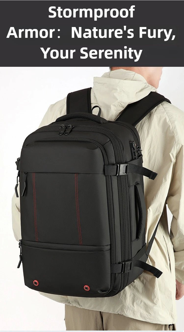 Vacuum Compression Mens Backpack Expandable Large Capacity Multi functional Laptop Bag Short Trip Travel Hiking Pack - Ai - TechWorld