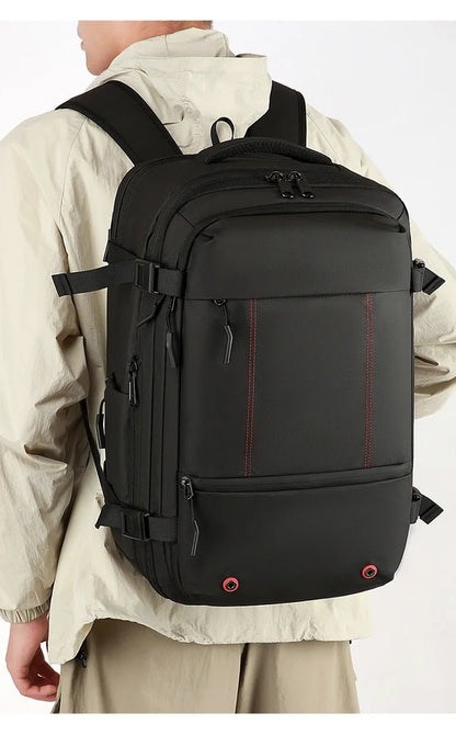 Vacuum Compression Mens Backpack Expandable Large Capacity Multi functional Laptop Bag Short Trip Travel Hiking Pack - Ai - TechWorld